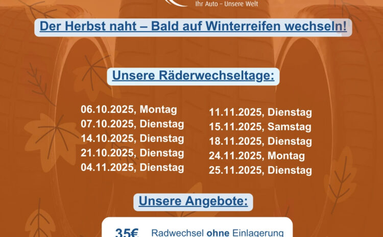  Unsere Räderwechseltage