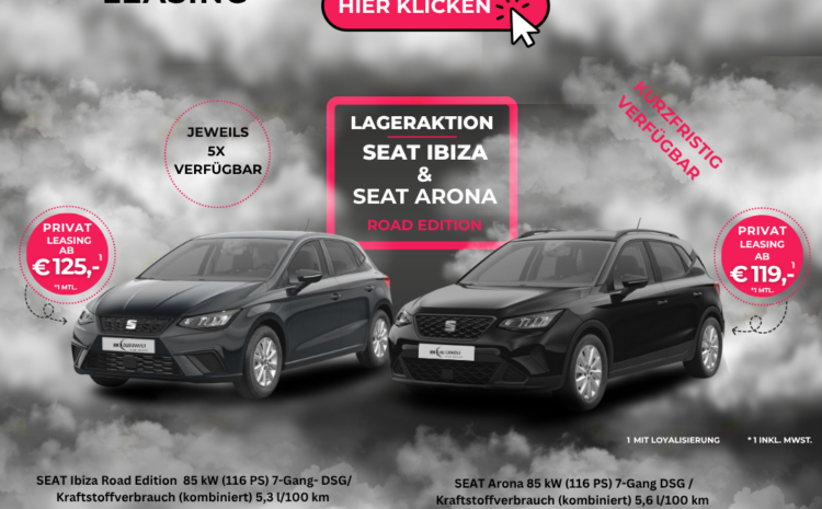  Seat Ibiza und Arona Road Edition Privatleasing