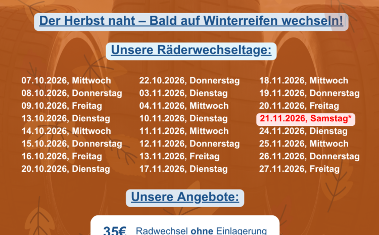  Unsere Räderwechseltage