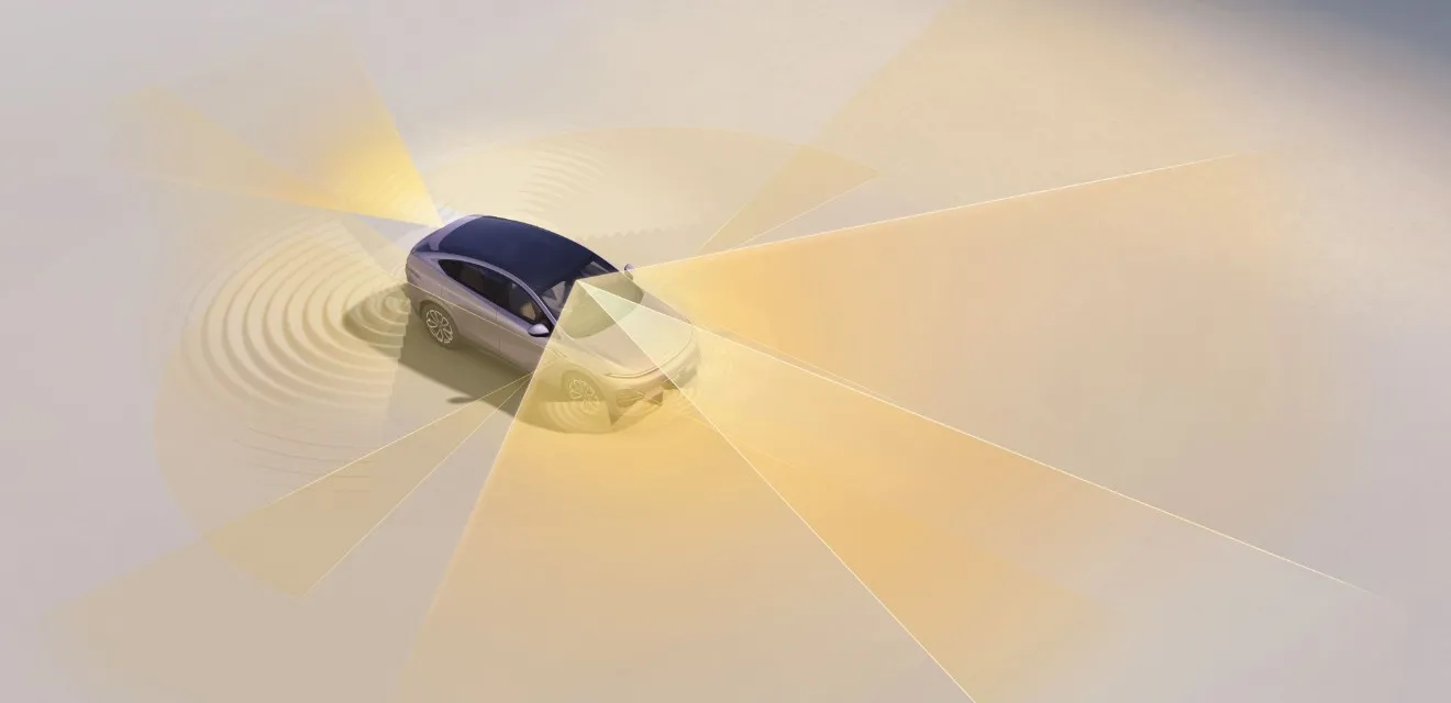 Darstellung von Fahrerassistenztechnologie des XPENG G6